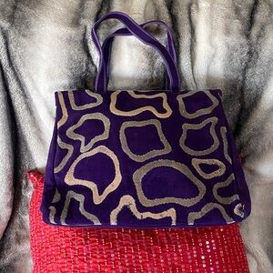 Silvano Biagini Stunning Purple Suede Bag Made in Italy 🇮🇹 Never Used